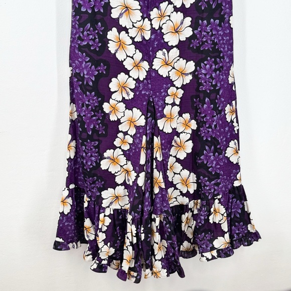 Hilo Hattie’s The Hawaiian Original Purple Off White Hibiscus Flower Maxi Dress - Picture 7 of 11